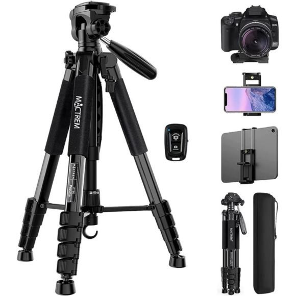 75 Inch Camera Tripod Lightweight Travel Video Aluminum Tripod Stand